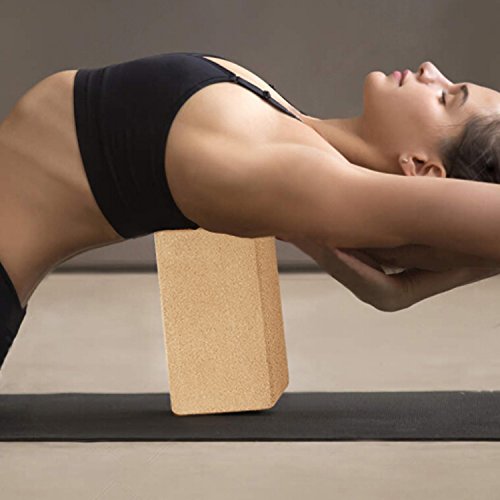 SKL Cork Yoga Block 2 Pack Plus Correa Corcho Ladrillos de yoga Ecológico Natural 9 "x 6" x 3 "Bloques de ejercicio de yoga Juego de ladrillos, kit de inicio, cualquier tipo de estilos de yoga