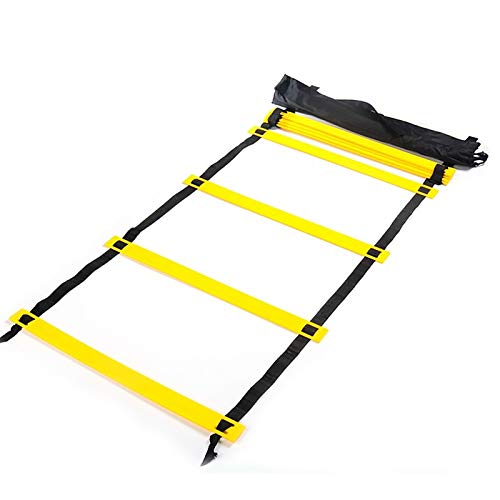 SKL Speed Agility Ladder 6M Escalera de Entrenamiento de 12 peldaños para fútbol de Baloncesto Baloncesto Fútbol Pies de Entrenamiento físico con Bolsa de Transporte