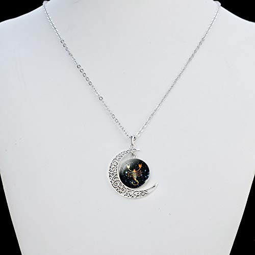 SKLHSIL Constelación Collar,Tauro Doce Zodiac Vintage Luna Collar Redondo Plata Vidrio Amuleto Astrology Colgante, Moda Simple Hombres Suerte Suerte Colgante Fiesta De Cumpleaños Regalo SKLHSIL Constelación Collar,Tauro Doce Zodiac Vintage Luna Collar Redondo Plata Vidrio Amuleto Astrology Colgante, Moda Simple Hombres Suerte Suerte Colgante Fiesta De Cumpleaños Regalo