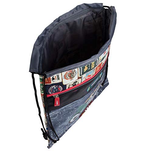 SKPAT - Mochila Saquito Infantil. Saco con Asas. Bolsa Multifuncional. Gymsack Cierre Fruncido. Bolsillo con Cremallera. Muy Cómoda y Ligera. Deporte Gimnasio. 130541, Color Negro SKPAT - Mochila Saquito Infantil. Saco con Asas. Bolsa Multifuncional. Gymsack Cierre Fruncido. Bolsillo con Cremallera. Muy Cómoda y Ligera. Deporte Gimnasio. 130541, Color Negro