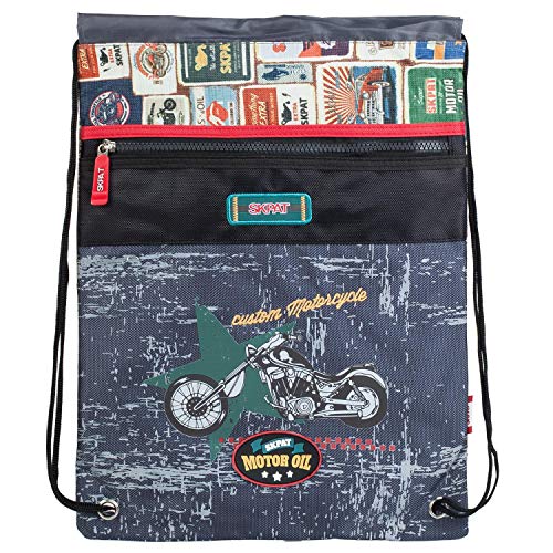 SKPAT - Mochila Saquito Infantil. Saco con Asas. Bolsa Multifuncional. Gymsack Cierre Fruncido. Bolsillo con Cremallera. Muy Cómoda y Ligera. Deporte Gimnasio. 130541, Color Negro SKPAT - Mochila Saquito Infantil. Saco con Asas. Bolsa Multifuncional. Gymsack Cierre Fruncido. Bolsillo con Cremallera. Muy Cómoda y Ligera. Deporte Gimnasio. 130541, Color Negro