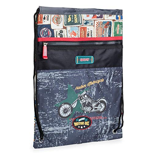SKPAT - Mochila Saquito Infantil. Saco con Asas. Bolsa Multifuncional. Gymsack Cierre Fruncido. Bolsillo con Cremallera. Muy Cómoda y Ligera. Deporte Gimnasio. 130541, Color Negro SKPAT - Mochila Saquito Infantil. Saco con Asas. Bolsa Multifuncional. Gymsack Cierre Fruncido. Bolsillo con Cremallera. Muy Cómoda y Ligera. Deporte Gimnasio. 130541, Color Negro
