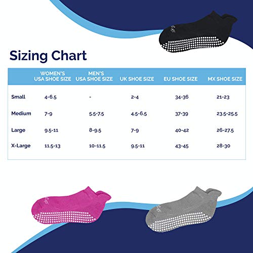 Skyba Calcetines Antideslizantes para Mujer Hombre - Barre, Yoga, Pilates, Rehabilitación En Hospital (2 Pares- Negro, Large) Skyba Calcetines Antideslizantes para Mujer Hombre - Barre, Yoga, Pilates, Rehabilitación En Hospital (2 Pares- Negro, Large)