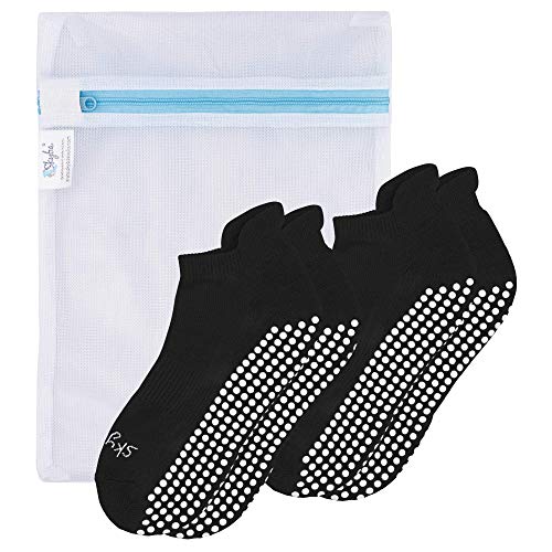 Skyba Calcetines Antideslizantes para Mujer Hombre - Barre, Yoga, Pilates, Rehabilitación En Hospital (2 Pares- Negro, Large) Skyba Calcetines Antideslizantes para Mujer Hombre - Barre, Yoga, Pilates, Rehabilitación En Hospital (2 Pares- Negro, Large)