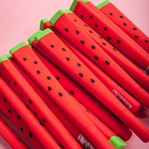 Skyeye Pluma Cute Petite Watermelon Shape Refill 0.5mm Black Gel Pen, útiles Escolares para Escolares