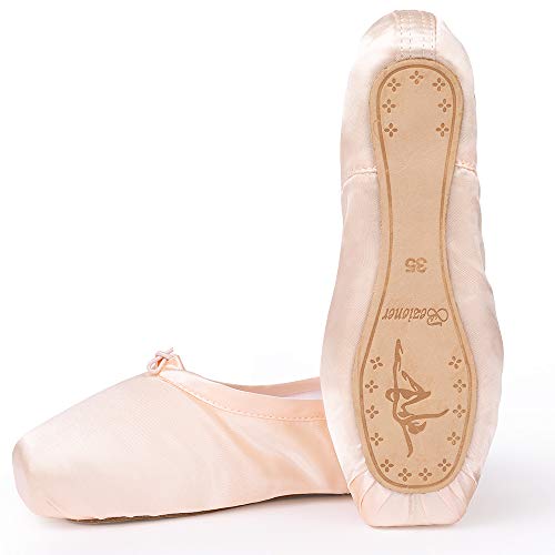 Skyrocket Mujeres y Niñas Satén Pointe Zapatos Puntas de ballet Pack de 1 puntera de gel de silicona y cintas Skyrocket Mujeres y Niñas Satén Pointe Zapatos Puntas de ballet Pack de 1 puntera de gel de silicona y cintas