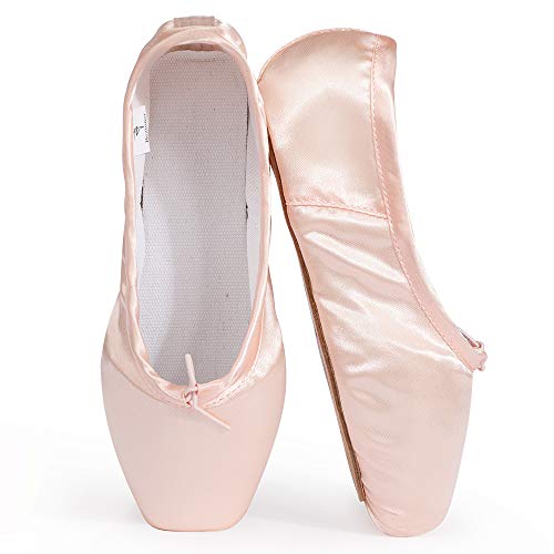 Skyrocket Mujeres y Niñas Satén Pointe Zapatos Puntas de ballet Pack de 1 puntera de gel de silicona y cintas Skyrocket Mujeres y Niñas Satén Pointe Zapatos Puntas de ballet Pack de 1 puntera de gel de silicona y cintas