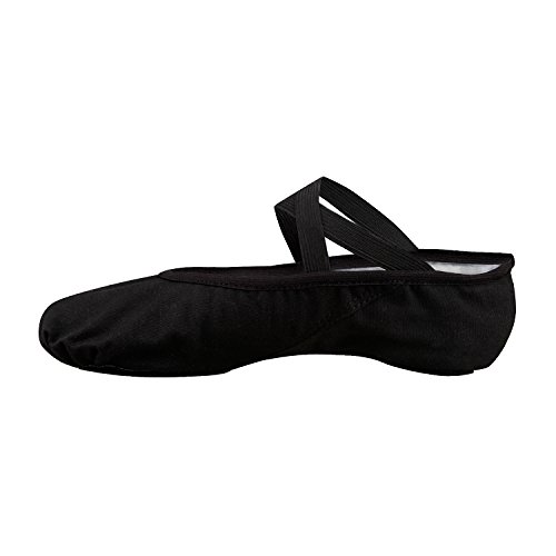 Skyrocket – Zapatillas de ballet, de media punta, de tela, Suela dividida, de varios tamaños para niños y adultos, Hombre mujer, negro - negro, EU43/UK8.5=10.82"