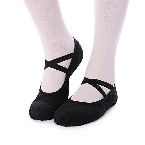 Skyrocket – Zapatillas de ballet, de media punta, de tela, Suela dividida, de varios tamaños para niños y adultos, mujer Hombre, negro - negro, EU37/UK4=9.45" Skyrocket – Zapatillas de ballet, de media punta, de tela, Suela dividida, de varios tamaños para niños y adultos, mujer Hombre, negro - negro, EU37/UK4=9.45"