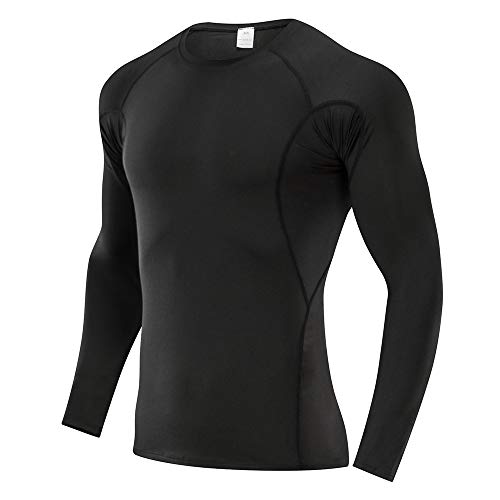 SKYSPER Camiseta de Compresión Manga Larga para Hombre Ropa Interior Deportiva Deportes Camisetas de Fitness Transpirable Secado Rápido para Running Fitness Entrenamiento Yoga Ciclismo