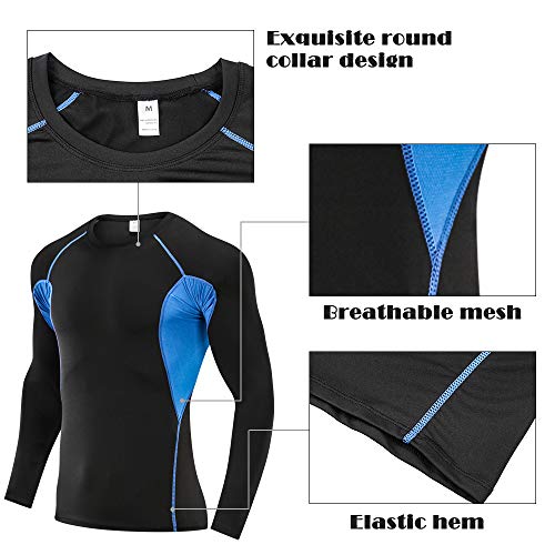 SKYSPER Camiseta de Compresión Manga Larga para Hombre Ropa Interior Deportiva Deportes Camisetas de Fitness Transpirable Secado Rápido para Running Fitness Entrenamiento Yoga Ciclismo SKYSPER Camiseta de Compresión Manga Larga para Hombre Ropa Interior Deportiva Deportes Camisetas de Fitness Transpirable Secado Rápido para Running Fitness Entrenamiento Yoga Ciclismo