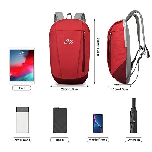 SKYSPER Mochila Casual 10L Mochila de Senderismo Ultraligera Impermeable para Escolar Niño Mujeres Hombres para Ocio Viajes Escolares Deportes al Aire Libre Ciclismo Bicicleta Multifuncional