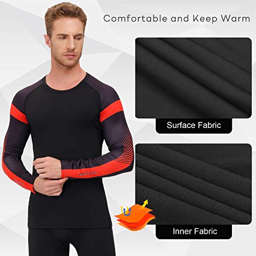 SKYSPER Ropa Interior Térmica Hombre Conjuntos Térmicos Camiseta Térmica Manga Larga Pantalones Largos de Compresión Hombre Deportes Termo Invierno Otoño para Running Esquí Montaña Ciclismo Fitness