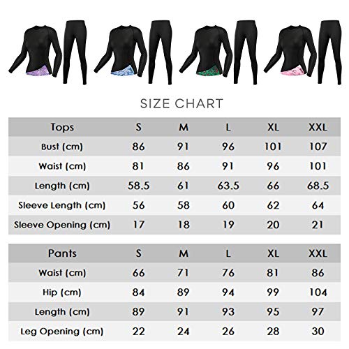 SKYSPER Ropa Interior Térmica Mujer Conjuntos Térmicos Camiseta Térmica Manga Larga Pantalones Largos de Compresión Mujer Deportes Termo Invierno Otoño para Running Esquí Montaña Ciclismo Fitness