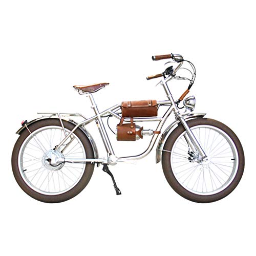 Skyzzie Bicicleta Eléctrica con Pedales 500W Ebike Bici de Ciudad Bicicleta Electrica de Paseo,Batería De Litio 48V,Aspecto Retro,Neumático Marrón de 24",Adulto Unisex