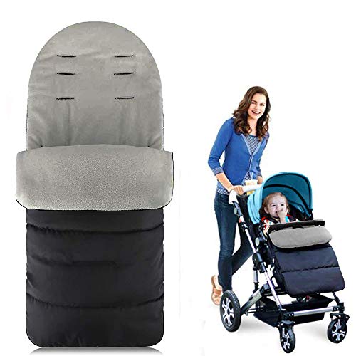 Sleeping bag for baby AUVSTAR, Universal 3 in 1 Cochecito Apéndice Saco de silla cubierta Cochecito Bunting Bolsa impermeable to prueba de v (Gray) iento frío desmontable (Gray)