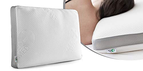 SLEEPMED Almohada de Espuma de Memoria Ventilada, Cojín Ergonómico Anticervical, Fresco y Funda Lavable, Memory Foam ortopédica para Cervical, 60x40x12 cm SLEEPMED Almohada de Espuma de Memoria Ventilada, Cojín Ergonómico Anticervical, Fresco y Funda Lavable, Memory Foam ortopédica para Cervical, 60x40x12 cm