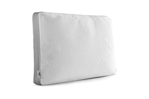 SLEEPMED Almohada de Espuma de Memoria Ventilada, Cojín Ergonómico Anticervical, Fresco y Funda Lavable, Memory Foam ortopédica para Cervical, 60x40x12 cm