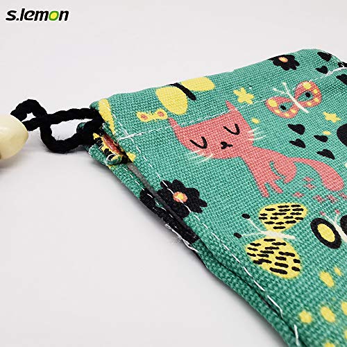 s.lemon 100% Algodón Respirable Bolso de Zapatos de Punta Zapatillas de Ballet Baile con Cordón Hecha a Mano para Niñas Niños Mujeres (Gato Verde) s.lemon 100% Algodón Respirable Bolso de Zapatos de Punta Zapatillas de Ballet Baile con Cordón Hecha a Mano para Niñas Niños Mujeres (Gato Verde)