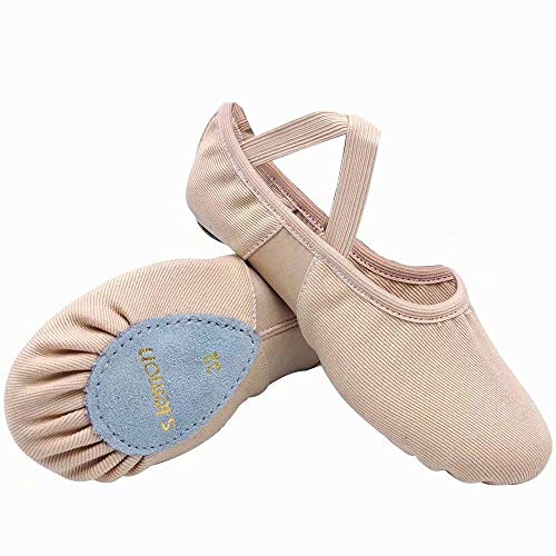 S.lemon Alta Elásticos de Lona Zapatillas de Ballet Zapatos de Baile para Niñas Mujeres Niños (23 EU)