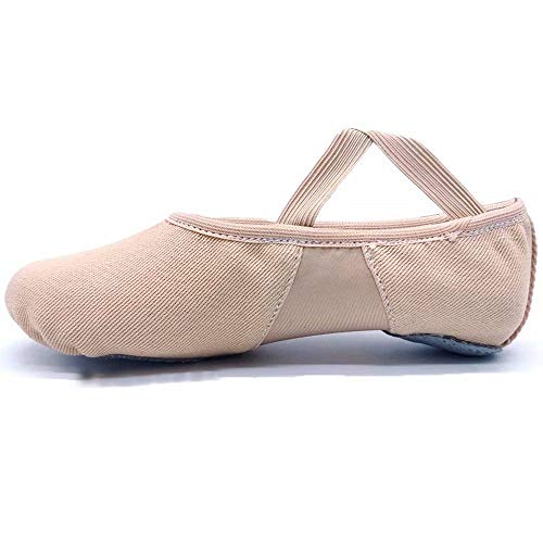 S.lemon Alta Elásticos de Lona Zapatillas de Ballet Zapatos de Baile para Niñas Mujeres Niños (23 EU)