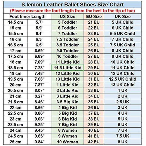 S.lemon Cuero Genuina Zapatillas Zapatos de Ballet Baile para Niñas Niños Rosa (39 EU)