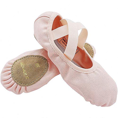 S.lemon Elástico Lona Zapatillas de Ballet Zapatos de Baile para Niños Niñas Mujeres Hombres Rosa (23 EU)
