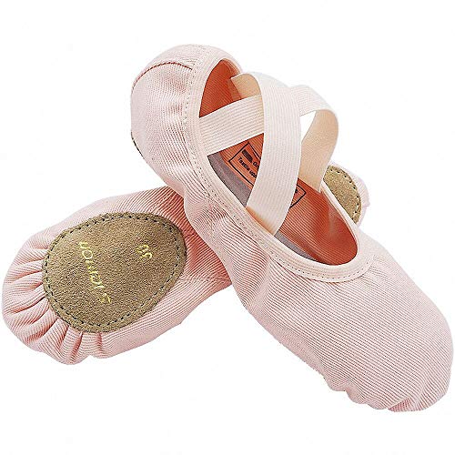 S.lemon Elástico Lona Zapatillas de Ballet Zapatos de Baile para Niños Niñas Mujeres Hombres Rosa (31 EU)