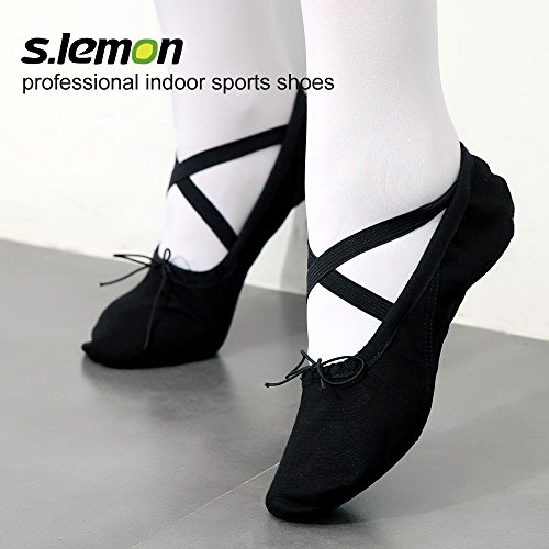 s.lemon Zapatillas de Ballet Lona Media Punta Ballet Zapatos Bailarina Principiantes Danza Zapatos para Niña Mujere Hombres 24-47 Negro (44 EU) s.lemon Zapatillas de Ballet Lona Media Punta Ballet Zapatos Bailarina Principiantes Danza Zapatos para Niña Mujere Hombres 24-47 Negro (44 EU)