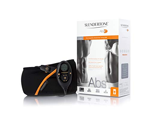 Slendertone Rechargeable Abs7 Cinturón de tonificación Abdominal, Unisex, Negro, 69-119 cm + Accesorio de Brazos para Mujer, (Vendido sin el Mando de Control)