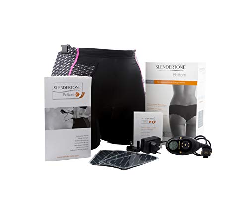 Slendertone Short Bottom Electroestimulador para glúteos Mujer, Negro/Rosa + Accesorio de Brazos para Mujer, (Vendido sin el Mando de Control)