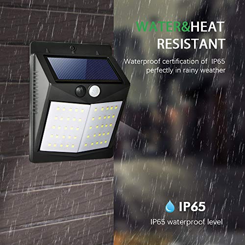 SLGOL - Lote de 4 luces LED con sensor de movimiento solar para exteriores, 1500 mAh, impermeables, funciona con energía solar, para jardín, patio, entrada, porche SLGOL - Lote de 4 luces LED con sensor de movimiento solar para exteriores, 1500 mAh, impermeables, funciona con energía solar, para jardín, patio, entrada, porche
