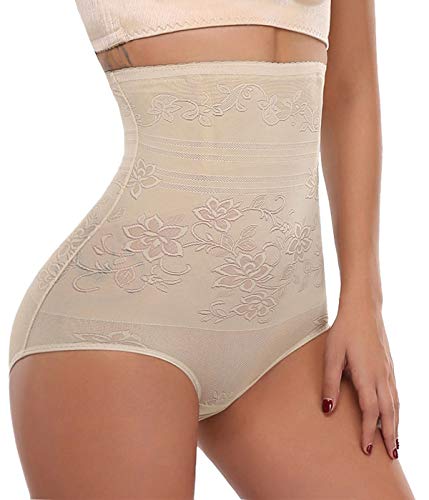 SLIMBELLE Cintura Alta Braguita Moldeadora Braga Fajas Reductora Sexy Invisible Adelgazante Abdomen Elástico Shaping Lenceria para Mujer Beige 4XL