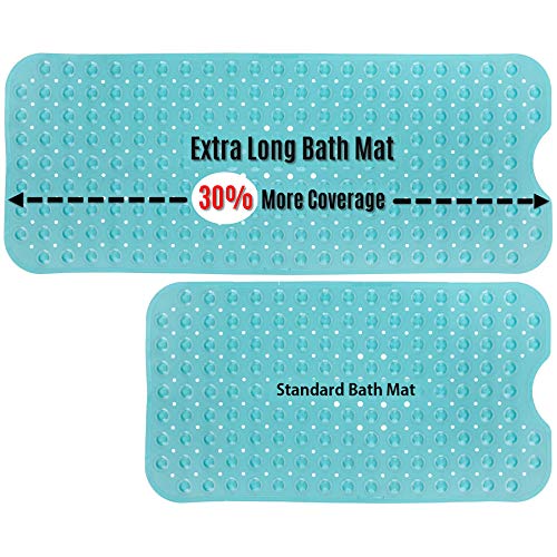 SlipX Solutions El tapete de baño extralargo agrega una tracción Antideslizante a Las tinas y duchas: ¡30% más Que Las esteras estándar! (200 Ventosas, 99 cm de Largo - Aqua) SlipX Solutions El tapete de baño extralargo agrega una tracción Antideslizante a Las tinas y duchas: ¡30% más Que Las esteras estándar! (200 Ventosas, 99 cm de Largo - Aqua)
