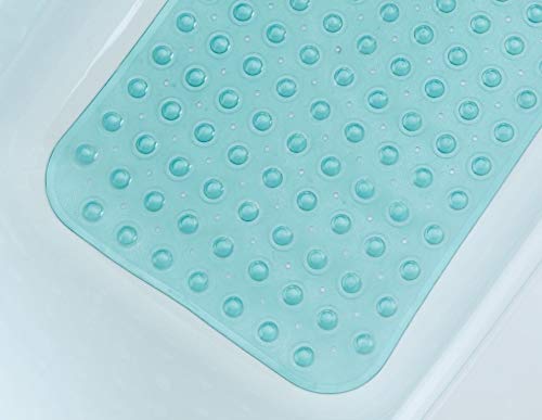 SlipX Solutions El tapete de baño extralargo agrega una tracción Antideslizante a Las tinas y duchas: ¡30% más Que Las esteras estándar! (200 Ventosas, 99 cm de Largo - Aqua)