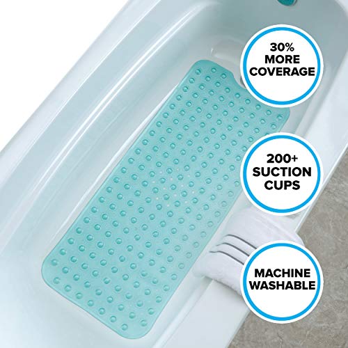 SlipX Solutions El tapete de baño extralargo agrega una tracción Antideslizante a Las tinas y duchas: ¡30% más Que Las esteras estándar! (200 Ventosas, 99 cm de Largo - Aqua) SlipX Solutions El tapete de baño extralargo agrega una tracción Antideslizante a Las tinas y duchas: ¡30% más Que Las esteras estándar! (200 Ventosas, 99 cm de Largo - Aqua)
