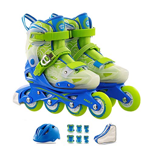 sljjlhx Sljj Patines En Línea Ajustables para Niños Y Niñas, Patines para Niños con Ruedas De Poliuretano 82A, Zapatos De Patinaje De Velocidad De Alto Rendimiento para Niños, Principiantes