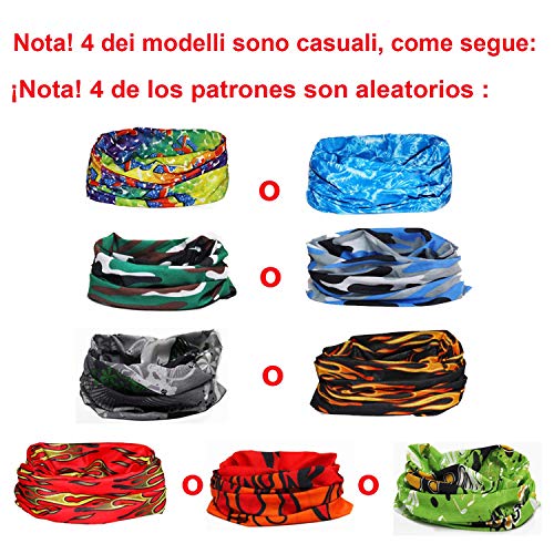 Slosh 8 Bandana Cintas Pelo Deporte Hombre Mujer Ciclismo Yoga Elastica Pañuelos Cabeza Turbante Lazo Tenis UV Moto Playa