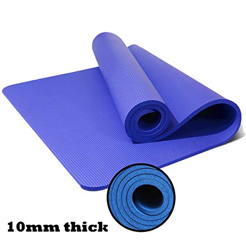 Slosy Esterilla para Yoga Antideslizante Azul 180 * 61 * 1cm + Comba Colchoneta De Pilates Estera Gym Alfombra Abdominales Alfombrilla Gimnasia Ejercicio Material Gimnasio Accesorios Gruesa