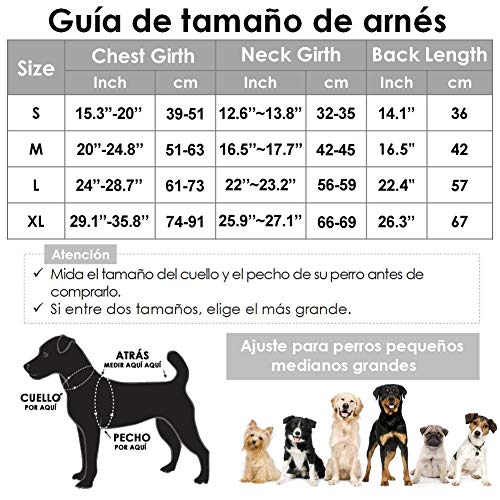 SlowTon Abrigos para Perros de Invierno Chaqueta Impermeable Ropa para Perros Forro de Franela Desmontable Cuello Ajustable Chaleco del tamaño Pecho para Mascotas con Regalos de la Navidad