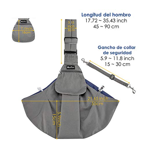 SlowTon Bandolera para Perro, Pet Carrier Dog Puppy Hand Sling para Cachorros Bandolera Correa de Hombro Acolchada Ajustable Tote Bag con Bolsillo Delantero Puppy Bolsa Bandolera de (Gris) SlowTon Bandolera para Perro, Pet Carrier Dog Puppy Hand Sling para Cachorros Bandolera Correa de Hombro Acolchada Ajustable Tote Bag con Bolsillo Delantero Puppy Bolsa Bandolera de (Gris)