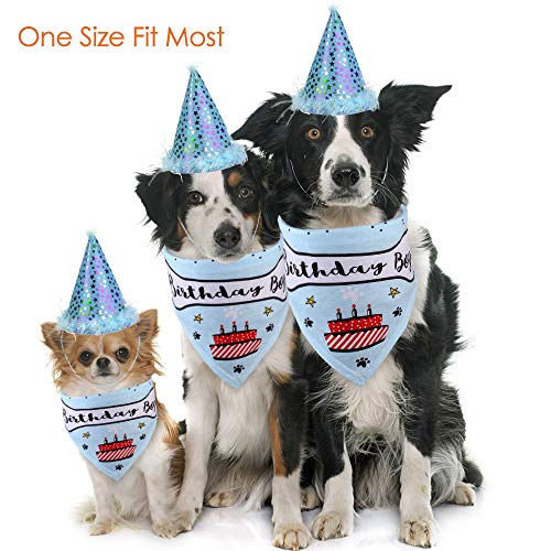 SlowTon Juego de pañuelo y Sombrero de cumpleaños para Perro, Accesorio de Babero Triangular con Sombrero de Fiesta de cumpleaños Ajustable Bufanda Triangular Transpirable Decoraciones SlowTon Juego de pañuelo y Sombrero de cumpleaños para Perro, Accesorio de Babero Triangular con Sombrero de Fiesta de cumpleaños Ajustable Bufanda Triangular Transpirable Decoraciones
