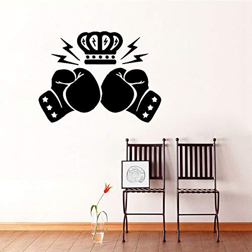 SLQUIET Guantes de boxeo pegatinas de pared decoradas sala de estar dormitorio y gimnasio pegatinas de pared PVC hogar pegatinas de pared moda pegatinas de pared 36cm X 48cm