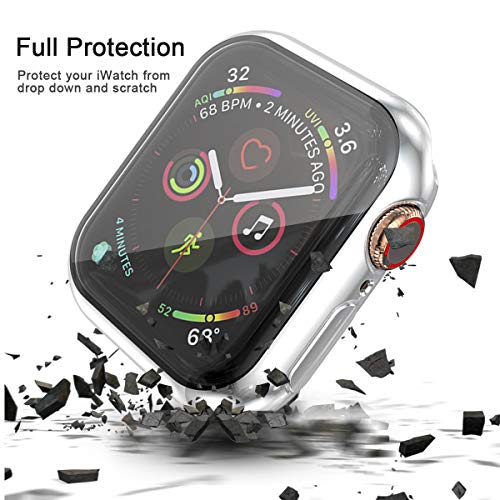 SLYEN Paquete de 6 estuches para Apple Watch con protector de pantalla ultradelgado compatible con iWatch de 44 mm, estuche de cobertura total para Apple Watch SE Series 6 Series 5 Series 4