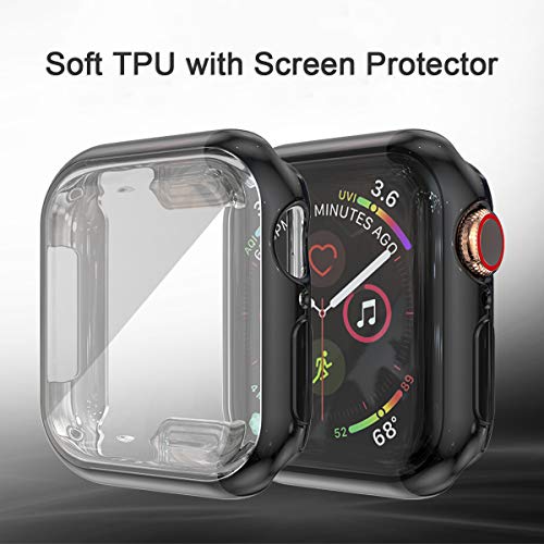 SLYEN Paquete de 6 estuches para Apple Watch con protector de pantalla ultradelgado compatible con iWatch de 44 mm, estuche de cobertura total para Apple Watch SE Series 6 Series 5 Series 4