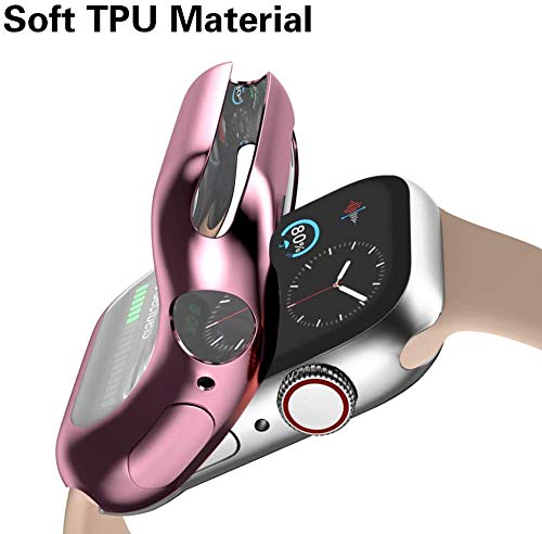 SLYEN Paquete de 6 estuches para Apple Watch con protector de pantalla ultradelgado compatible con iWatch de 44 mm, estuche de cobertura total para Apple Watch SE Series 6 Series 5 Series 4