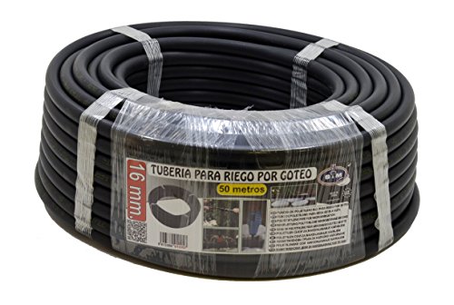 S&M 010057 - Tubería goteo, 16 mm x 50 m, color negro