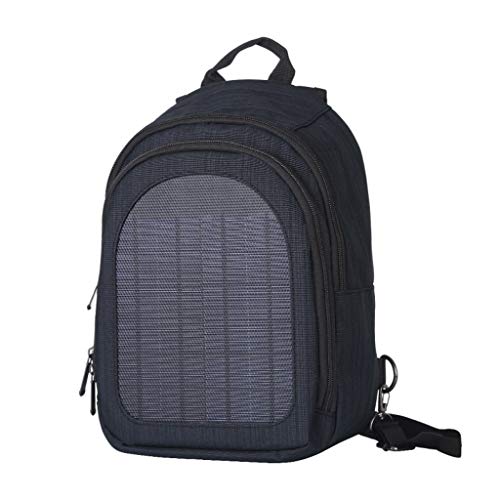 SM SunniMix con Panel de Cargador Solar Mochila 2 litros de Negocios Portátil Bolsa Resistente al Agua Mochila - Azul Oscuro