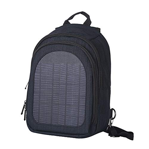 SM SunniMix con Panel de Cargador Solar Mochila 2 litros de Negocios Portátil Bolsa Resistente al Agua Mochila - Azul Oscuro