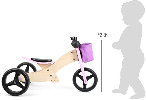 Small Foot 11612 Triciclo-Bicicleta 2 en 1 Juguetes, Unisex-Youth, Rosa, 64 x 42 x 42 cm